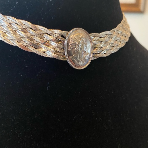 Silver Cameo Choker Necklace - Picture 2 of 7